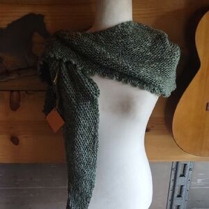 Teal Green Asymmetrical Shawl